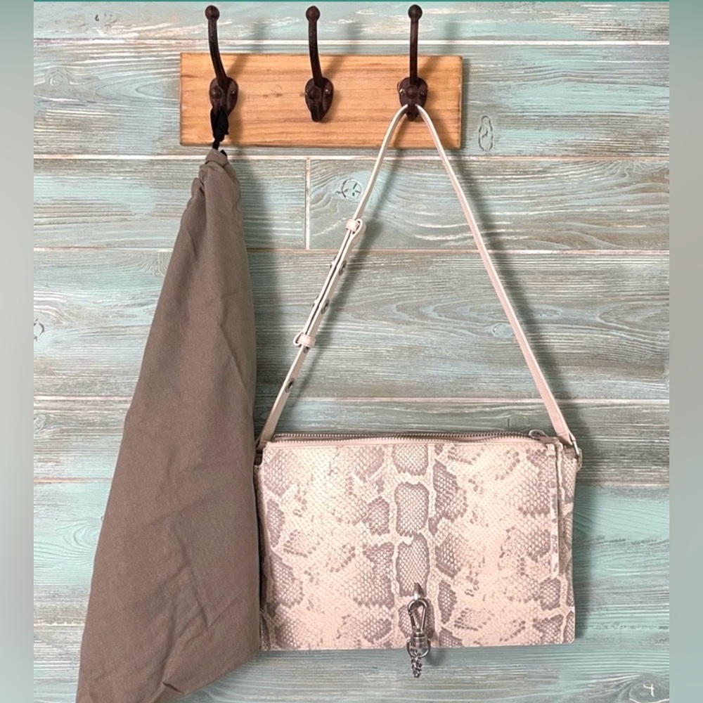 All Saints Sheringham Snake Print Shoulder / Crossbody Leather Bag